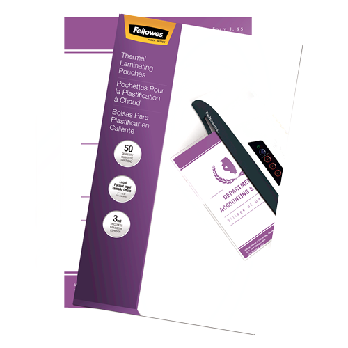Fellowes Glossy Pouch - Lawful, 3 mil, 50-pack