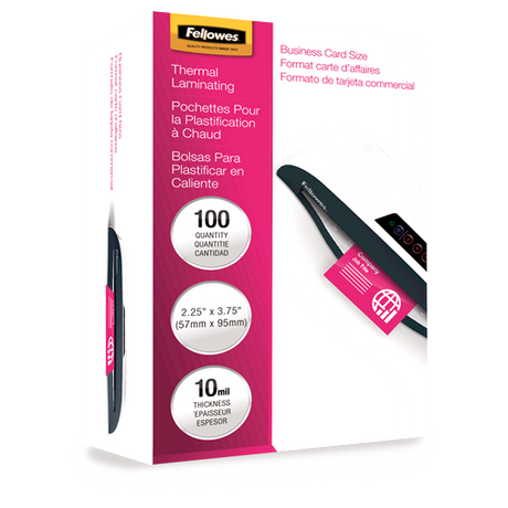 Fellowes Glossy Pouches - Business Card, 10 mil, 100 pack