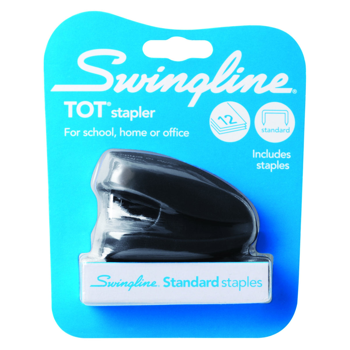 Swingline Tot Stapler, Built-in Staple Remover, 12 Sheets, Black