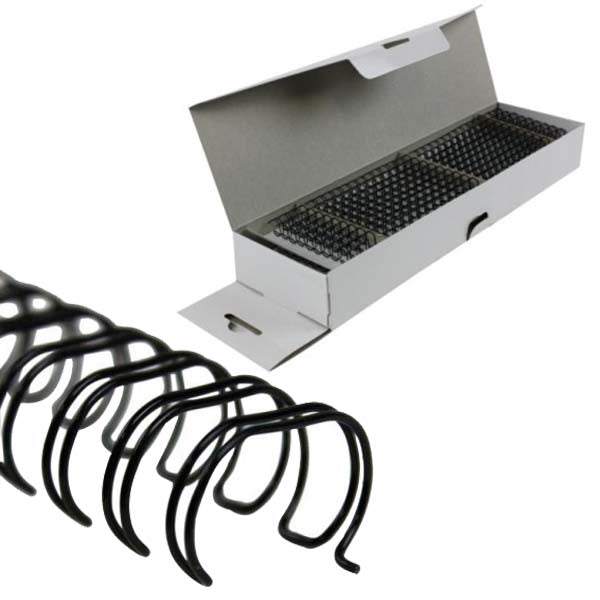 Fellowes Premium 1/4" BlackTwin Loop Wire- 25pk