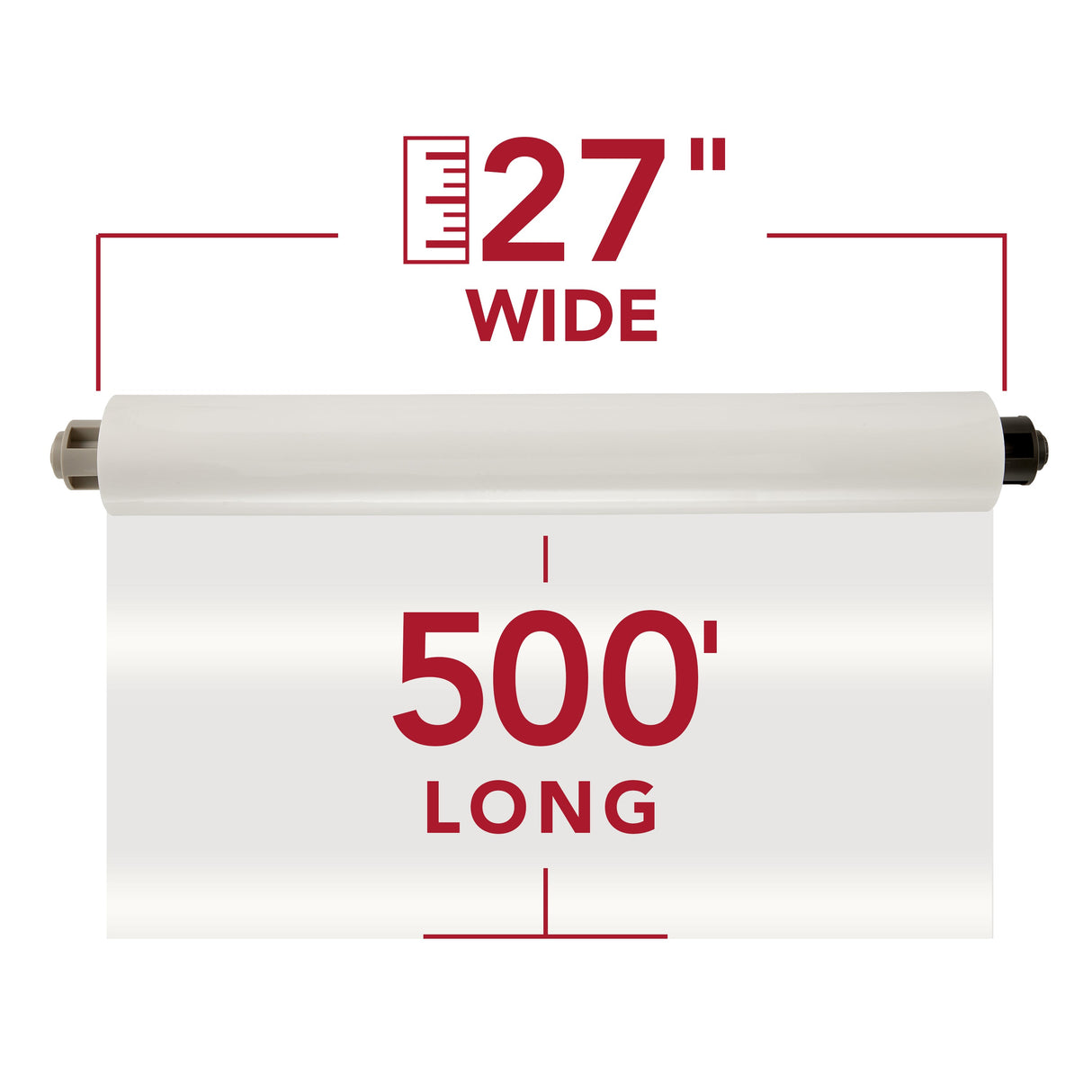 GBC EZLoad Gray End Cap Laminating Roll Film, Gloss, 27" x 500', 1.5 mil, 1 Roll