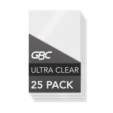 GBC Ultra Clear Thermal Laminating Pouches - Large Index Card Size, 5 mil, 25 Pack