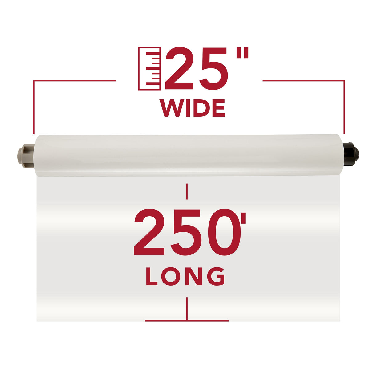 GBC EZLoad Gray End Cap Laminating Roll Film - 25" x 250', 3 mil