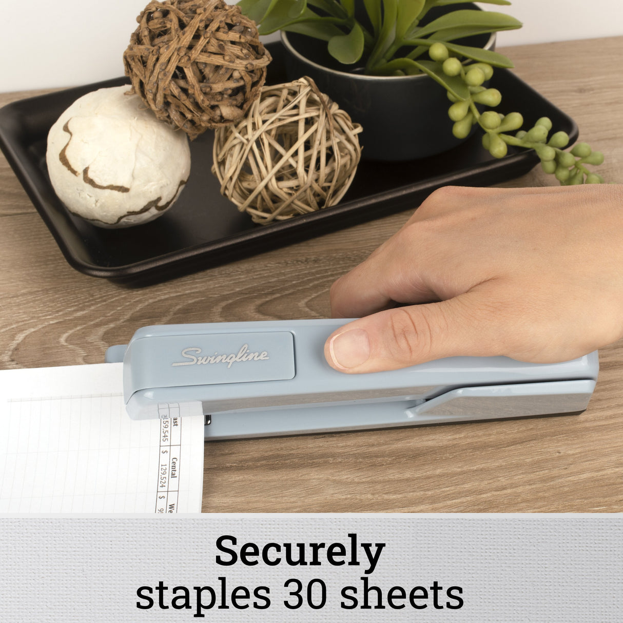 Swingline 747 Classic Stapler, 30 Sheets, Sky Blue