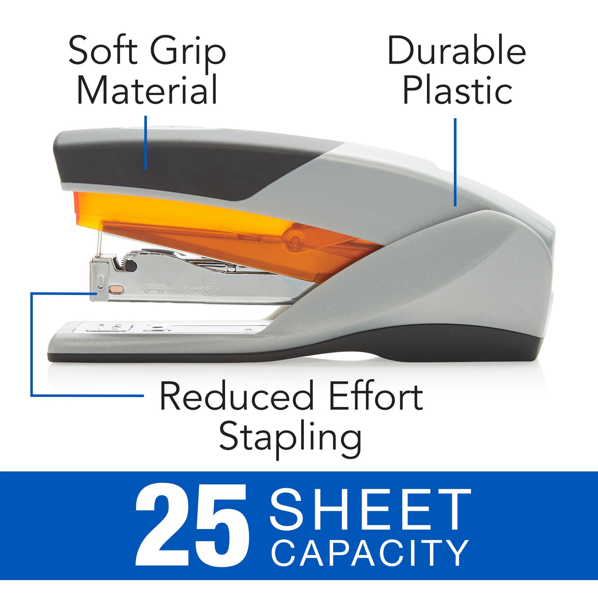 Swingline Optima 25 Stapler - Gray/Orange