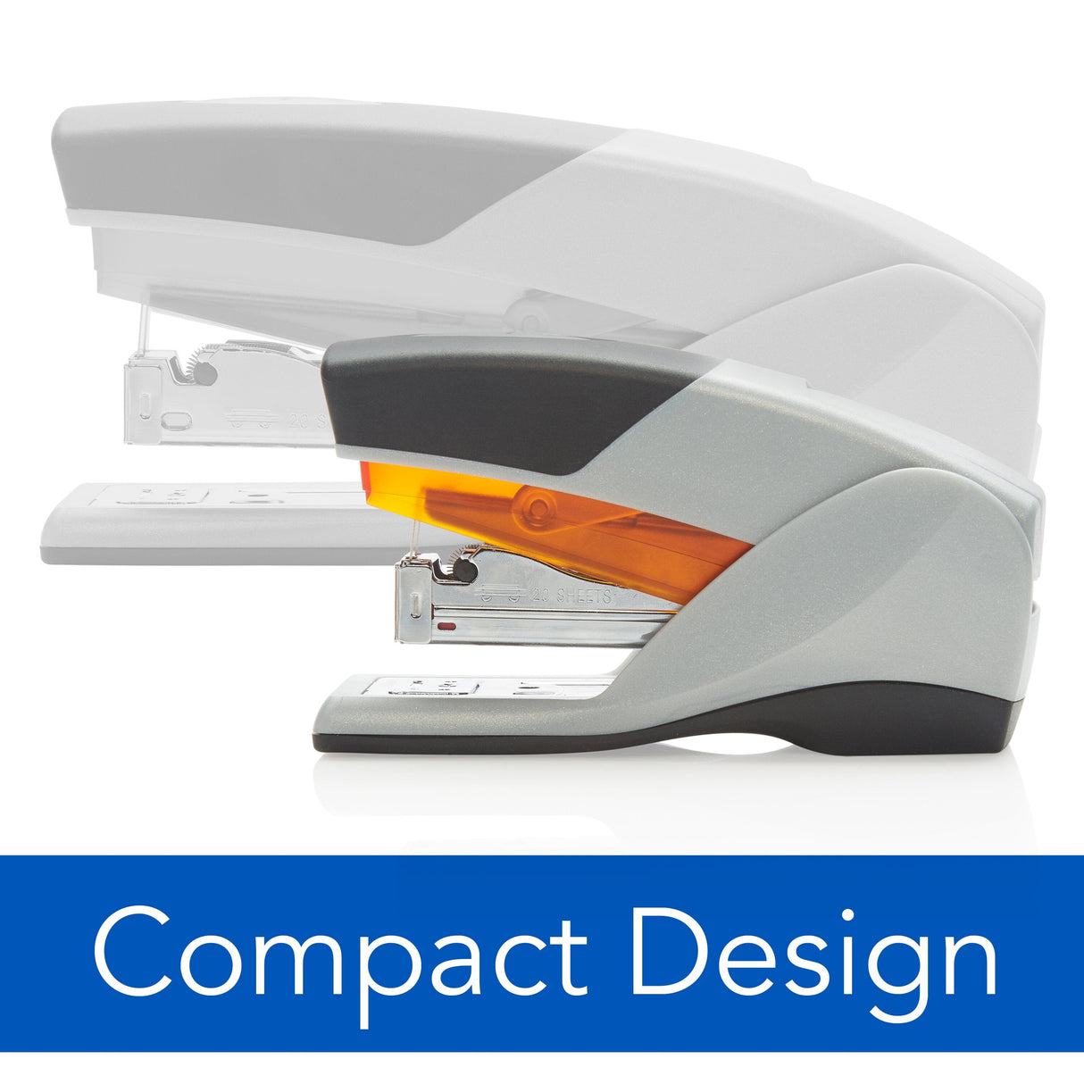 Swingline Optima 25 Compact Stapler, 25 Sheets, Gray/Orange