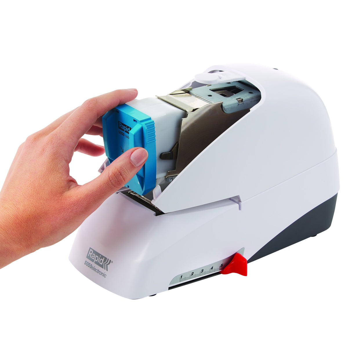 Rapid 5050e Electric Cartridge Stapler - White, 60 Sheets