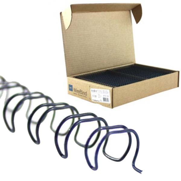 GBC Premium 1/4" Navy Blue 3:1 Twin Loop Wire