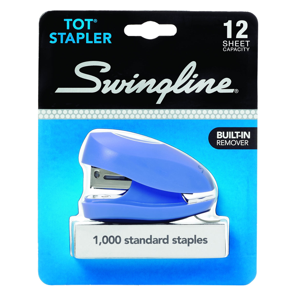 Swingline Tot Stapler - 12-Sheet Capacity, Built-in Staple Remover, Assorted Colors