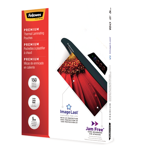 Fellowes Premium Thermal Laminating Pouches - ImageLast, Hassle-Free, Letter Size, 5mil Thickness, Pack of 150