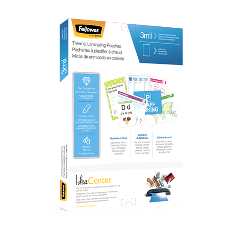 Fellowes Laminating Pouches - Letter Size, 3 mil Thickness, Pack of 100