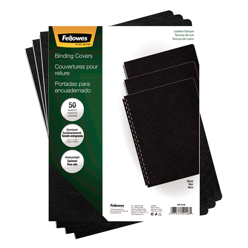 Fellowes Executive Presentation Covers - Oversize, Ebony, 50 pack