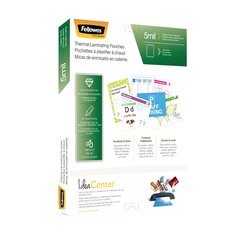 Fellowes Thermal Laminating Pouches - Letter Size, 5 mil Thickness, Pack of 200