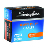 Swingline Heavy Duty Staples, 1/4" Leg Length, 5,000/Box