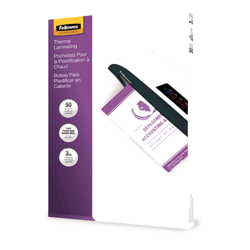 Fellowes Glossy Pouch - Lawful, 3 mil, 50-pack