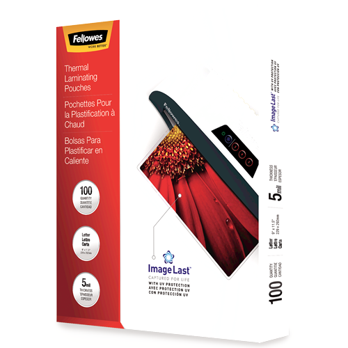 Fellowes Premium Thermal Laminating Pouches - ImageLast, Hassle-Free, Letter Size, 5 mil Thickness, Pack of 100
