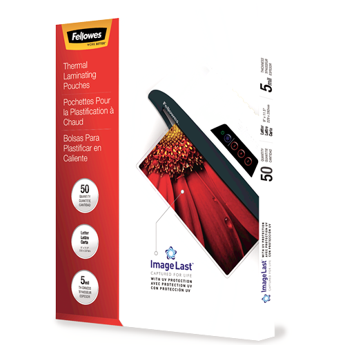 Fellowes Premium Thermal Laminating Pouches - ImageLast, Hassle-Free, Letter Size, 5 mil, Pack of 50