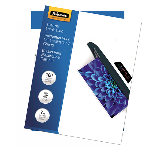 Fellowes Glossy Pouches - Envelope, 7 mil, 100 pack