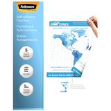 Fellowes Self-Adhesive Pouches - Letter Size, 5mil Thickness, Pack of 5