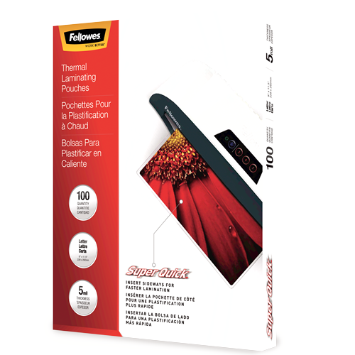 Fellowes Shiny SuperSwift Pouches - Envelope, 5 mil, 100 pack