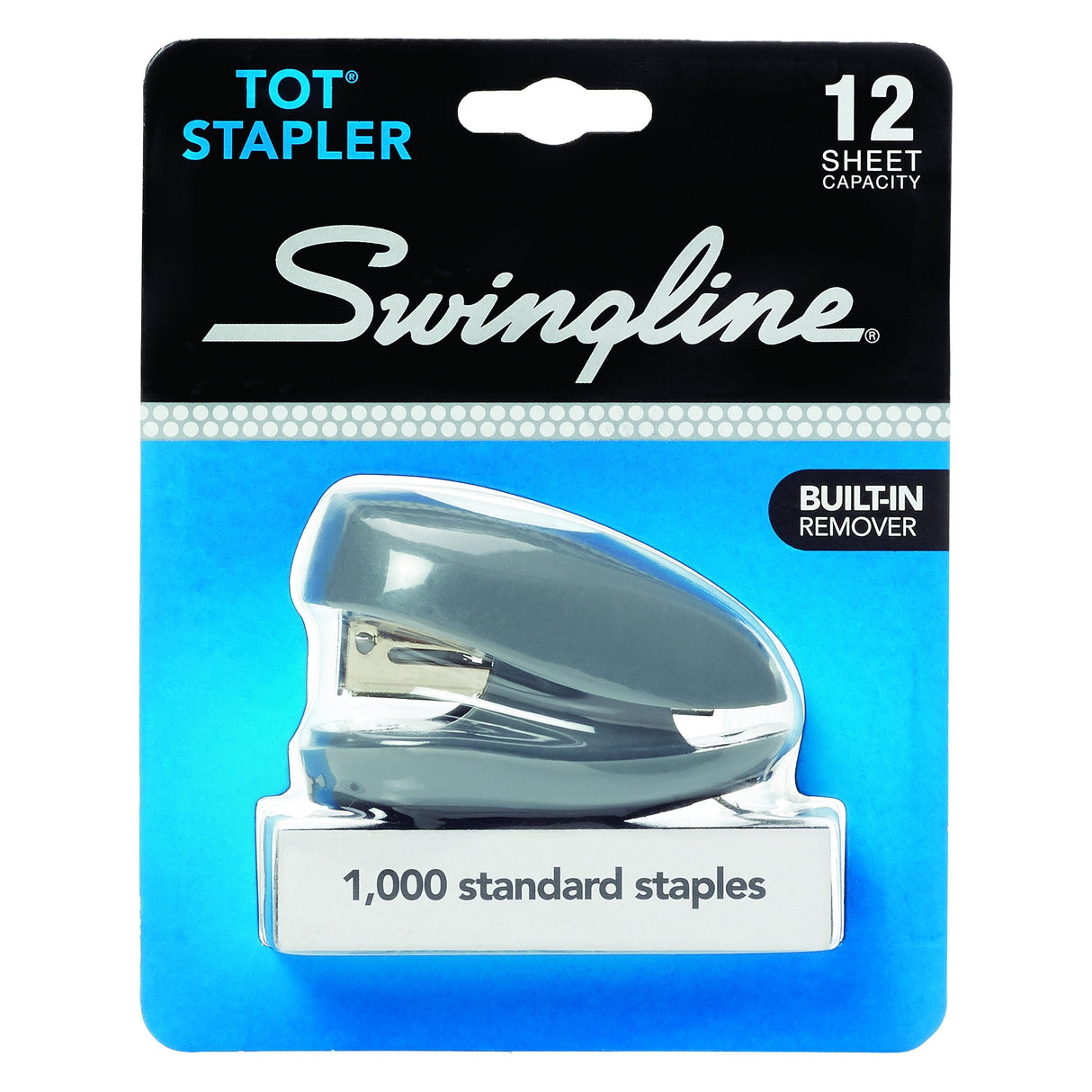 Swingline Tot Stapler - 12-Sheet Capacity, Built-in Staple Remover, Assorted Colors