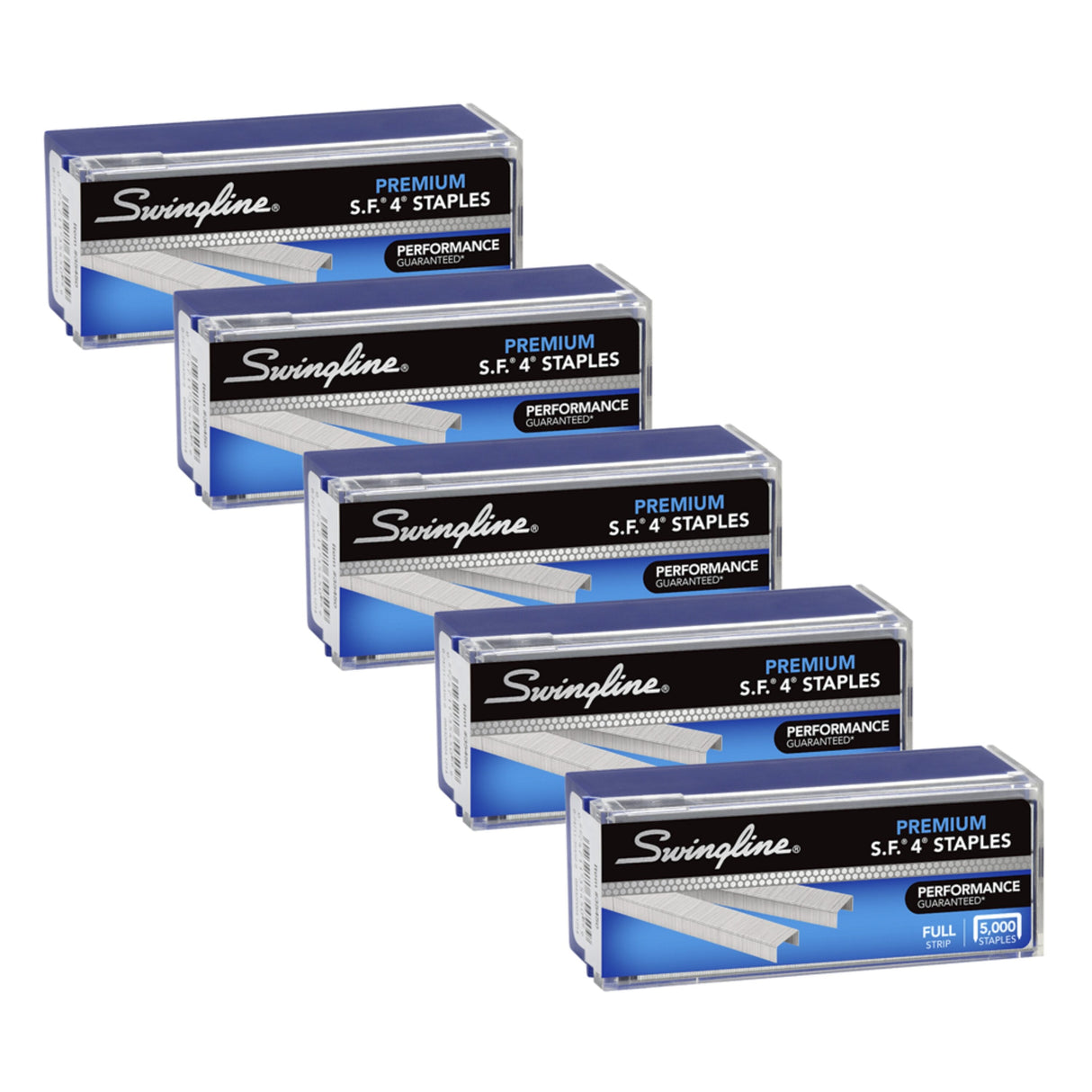Swingline S.F. 4 Premium Staples, 1/4" Length, 210 Per Strip, 5,000/Box, 5 Pack