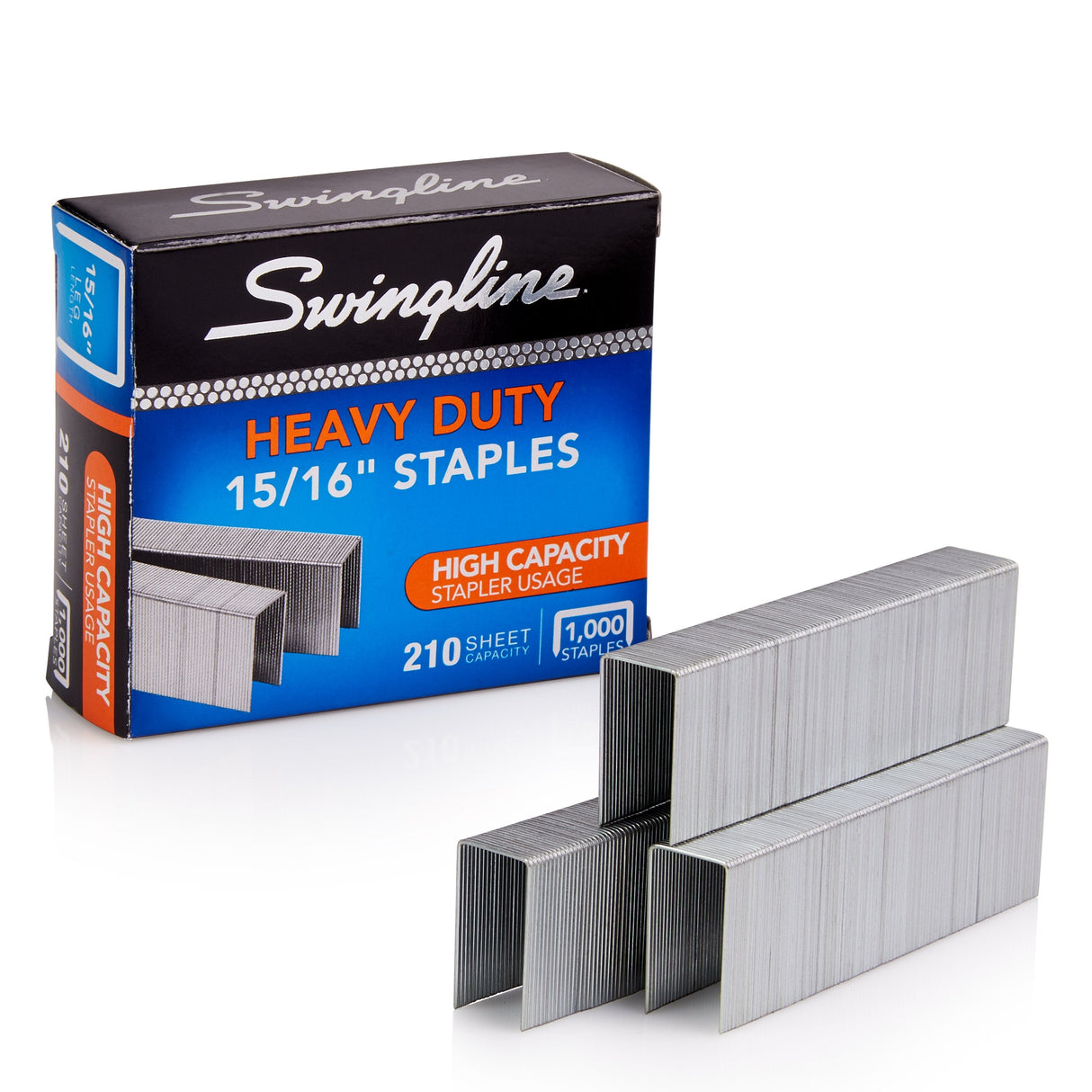 Swingline Premium Heavy Duty Staples - Model: 15/16" Leg, 100 Per Strip, 1,000/Box