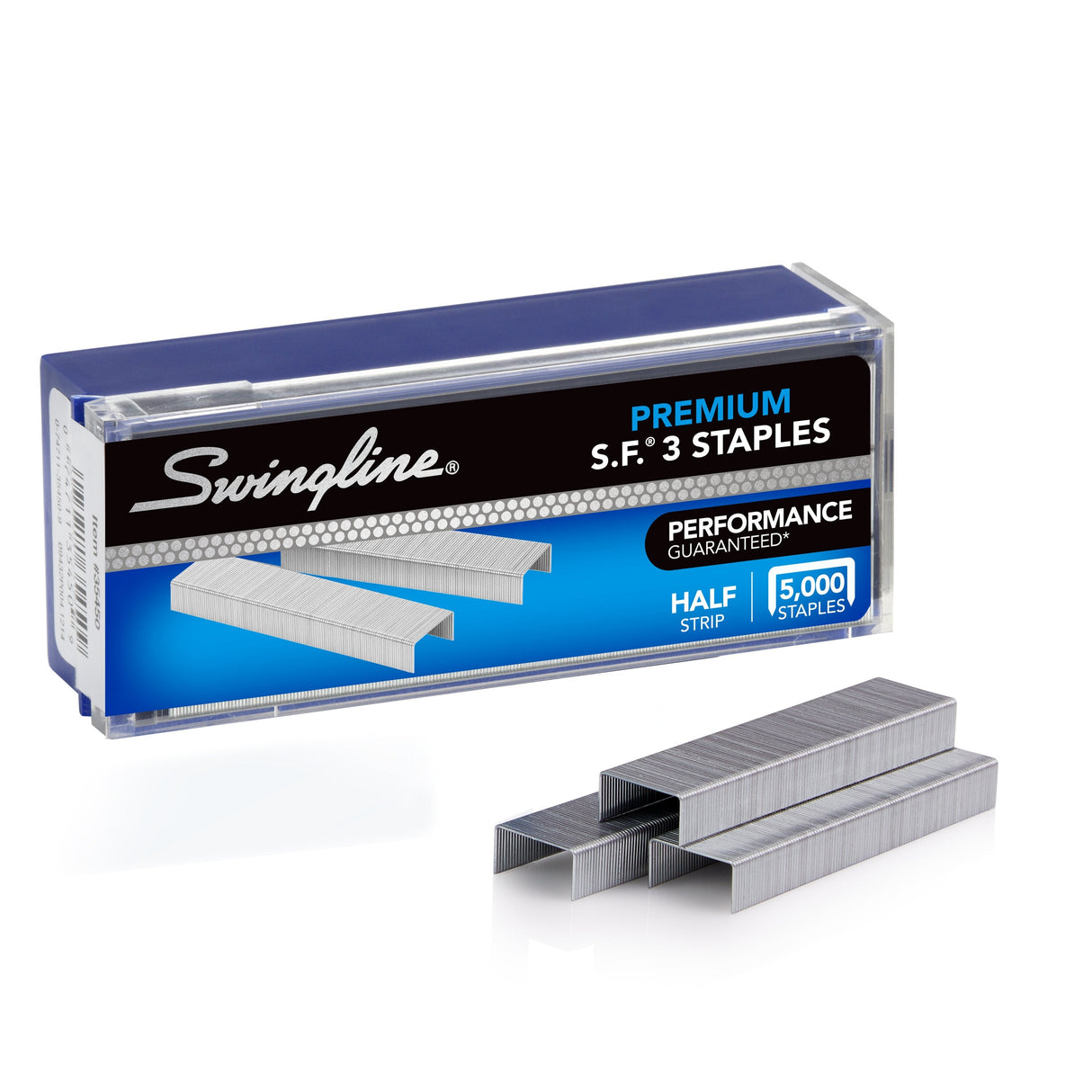 Swingline S.F. 3 Premium Staples, 1/4" Leg, 105/Strip, 5,000/Box