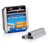 Swingline Optima High Capacity Staples, 3/8" Leg, 125/Strip, 2,500/Box