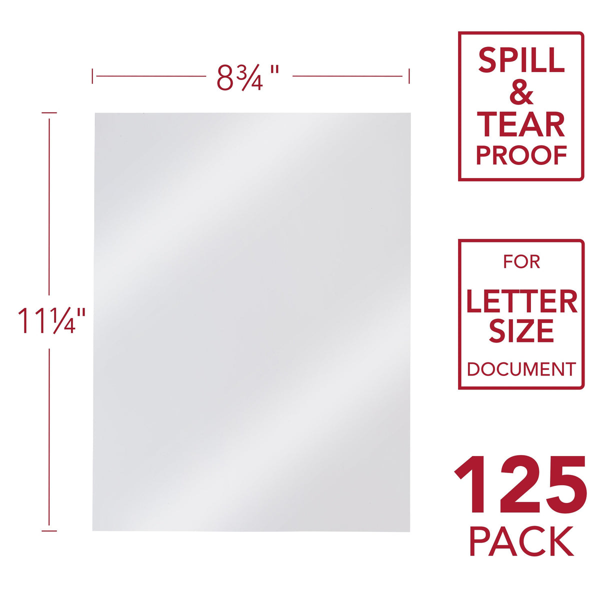 Mead Clear View Binding Covers, 8.75" x 11.25", 125 Pack