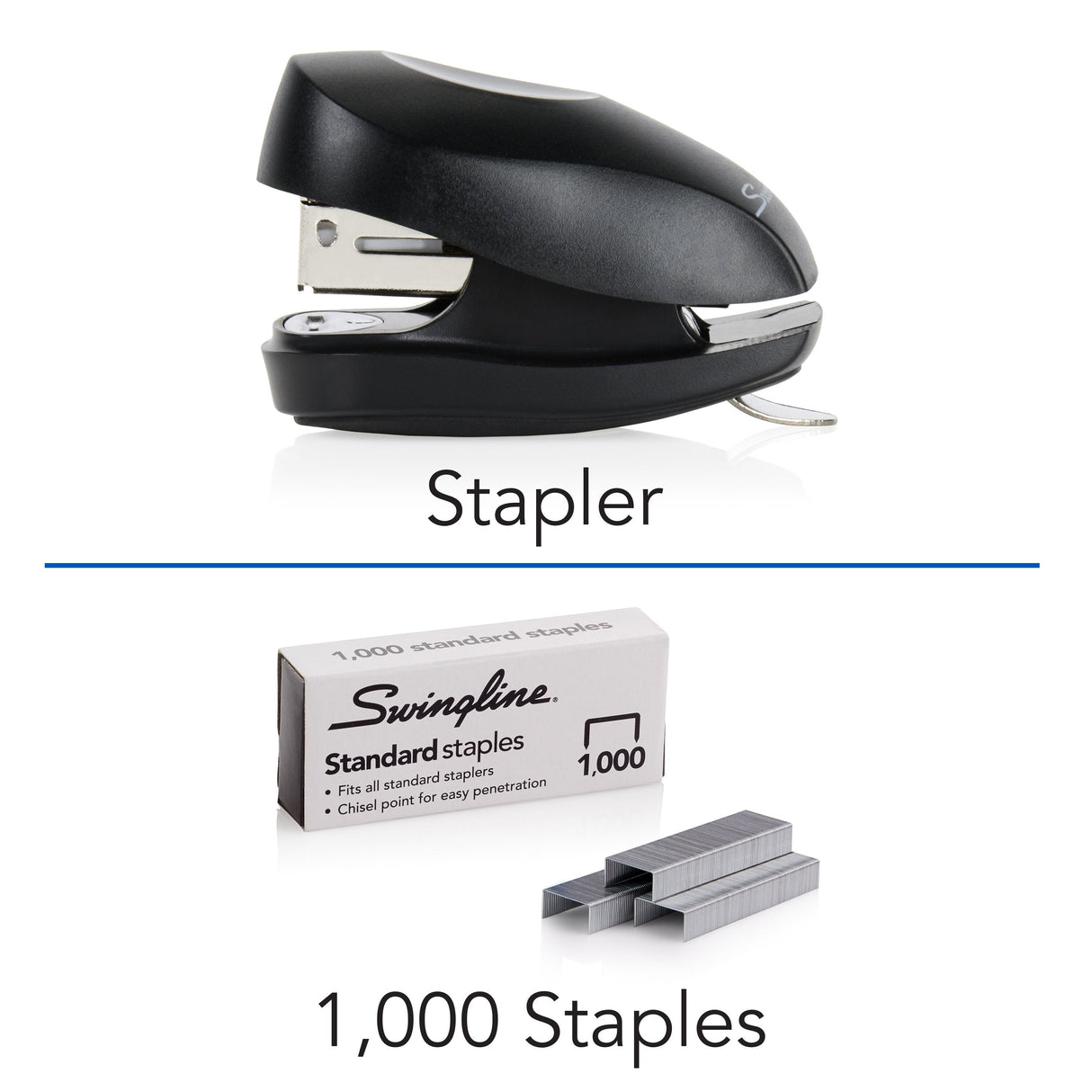 Swingline Tot Stapler, Built-in Staple Remover, 12 Sheets, Black