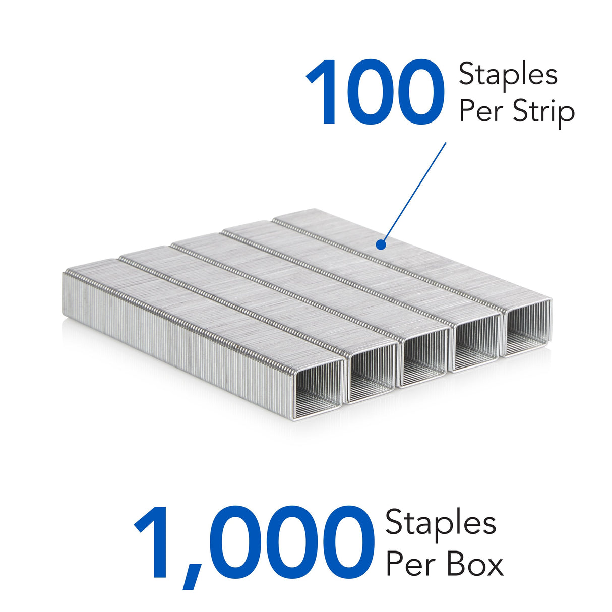 Swingline Premium Heavy Duty Staples, 3/8" Leg, 100 Per Strip, 1,000/Box