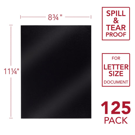Mead Black Binding Covers, 8.75" x 11.25", 125 Pack