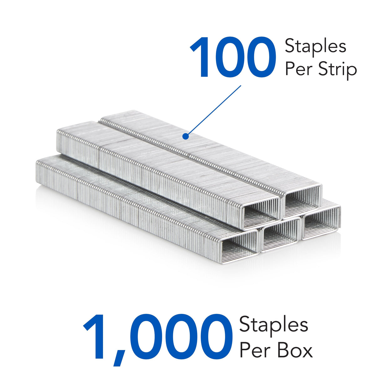 Swingline Heavy Duty Staples, 1/4" Leg, 100 Per Strip, 1,000/Box