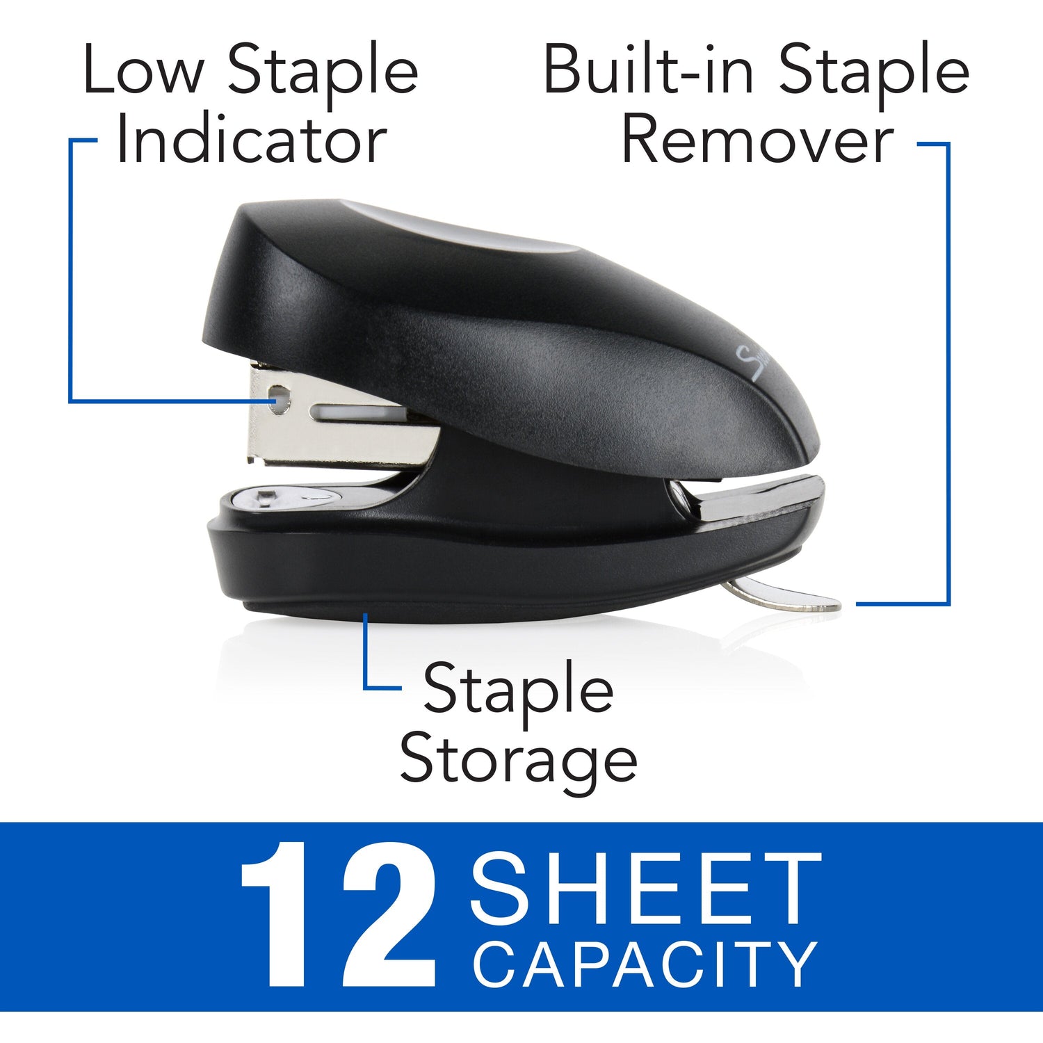 Swingline Tot Stapler, Built-in Staple Remover, 12 Sheets, Black ...