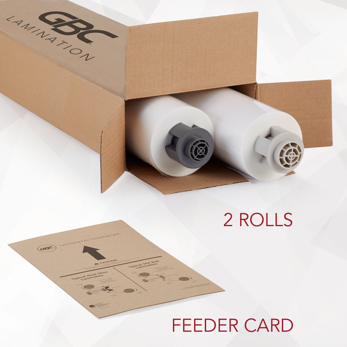 GBC EZLoad Gray End Cap Laminating Roll Film - Low Temp - Gloss - 25" x 500' - 1.5 mil - 1 Roll