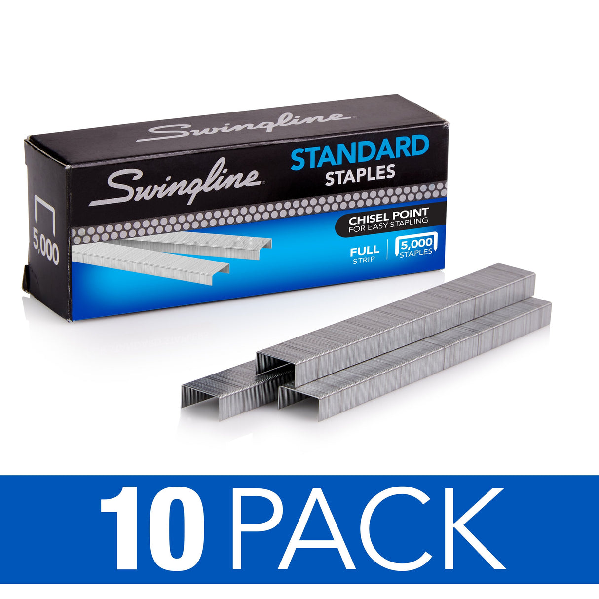 Swingline Standard Staples 1/4" - 210 Per Strip, 5,000 Per Box, 10 Box Pack