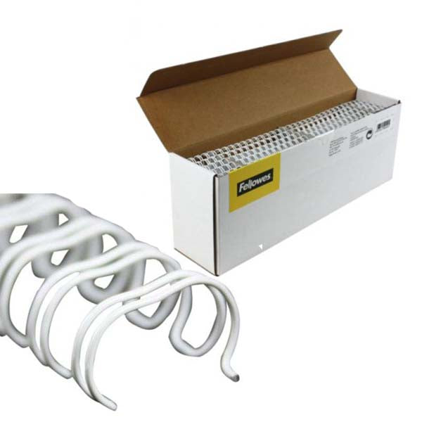 Fellowes Premium 3/8" White Twin Loop Wire- 25pk